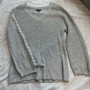 Knit Sweater with Braided Sleeve Detail
